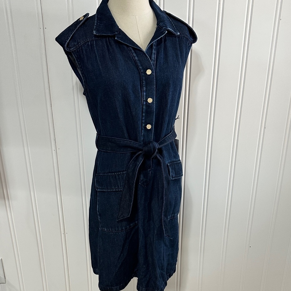 Denim Cargo Dress 7 for all Mankind Size Small S NEW